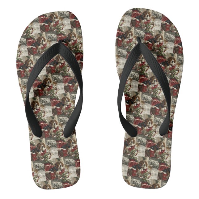 Treeing Walker Coonhound Dog Christmas Festive Jandals (Footbed)