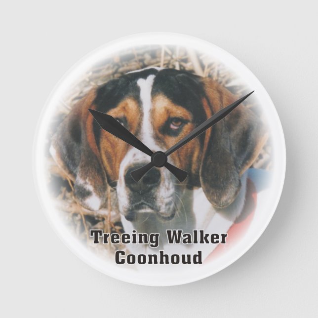 Treeing Walker Coonhound Dog Clock (Front)