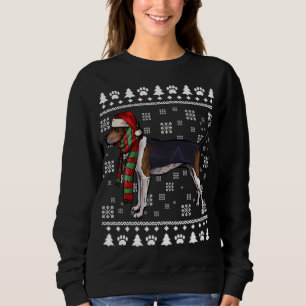 Treeing Walker Coonhound Dog Santa Hat Xmas Ugly C Sweatshirt