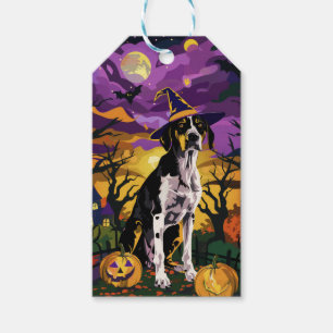 Treeing Walker Coonhound Halloween Witch Pumpkin Gift Tags