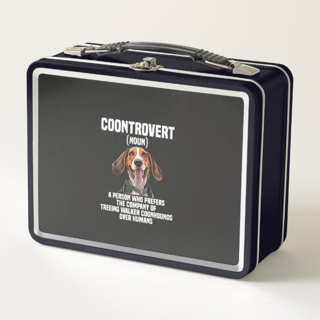 Treeing Walker Coonhound Lover Dog Coontrovert Metal Lunch Box (Front)