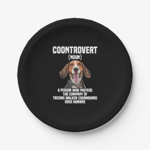 Treeing Walker Coonhound Lover Dog Coontrovert Paper Plate
