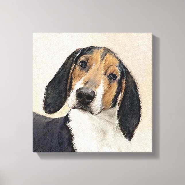 Treeing Walker Coonhound Painting - Original Art Canvas Print (Front)