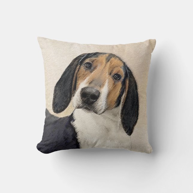 Treeing Walker Coonhound Painting - Original Art Cushion (Front)