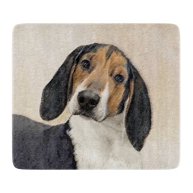 Treeing Walker Coonhound Painting - Original Art Cutting Board (Front)