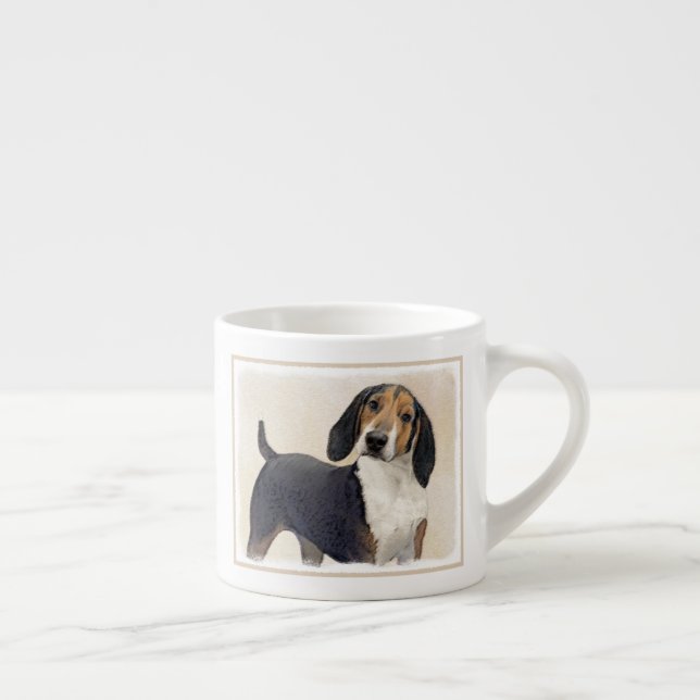 Treeing Walker Coonhound Painting - Original Art Espresso Cup (Right)
