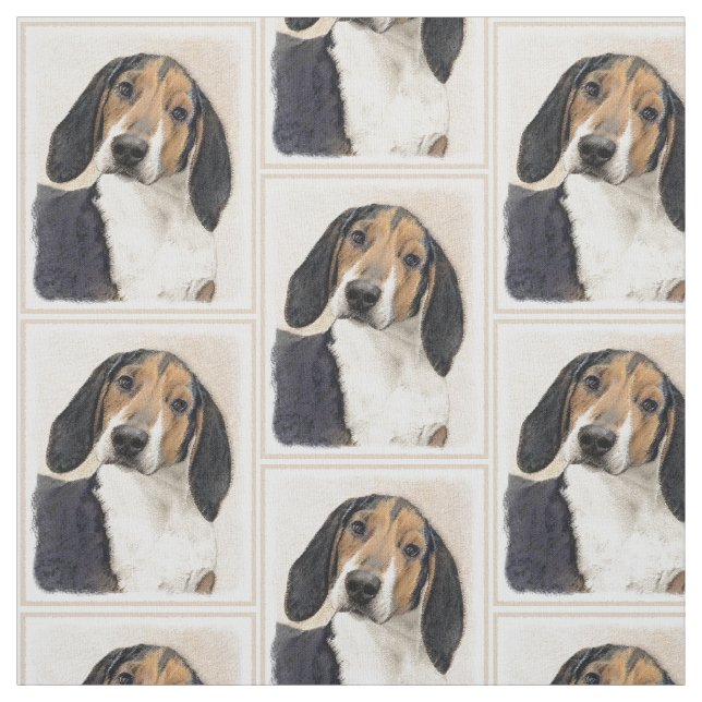 Treeing Walker Coonhound Painting - Original Art Fabric (Swatch)