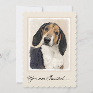 Treeing Walker Coonhound Painting - Original Art Invitation