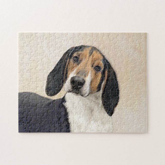 Treeing Walker Coonhound Painting - Original Art Jigsaw Puzzle (Horizontal)