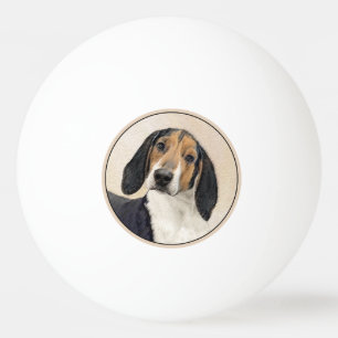 Treeing Walker Coonhound Painting - Original Art Ping Pong Ball