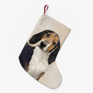 Treeing Walker Coonhound Painting - Original Art Small Christmas Stocking