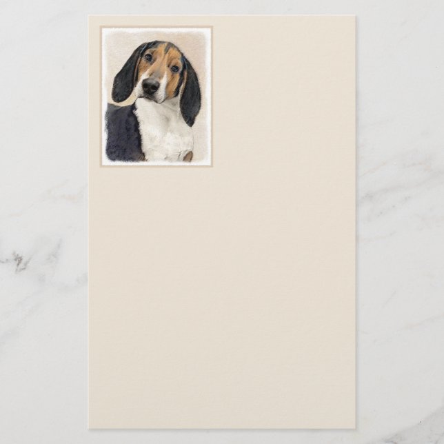 Treeing Walker Coonhound Painting - Original Art Stationery (Front)