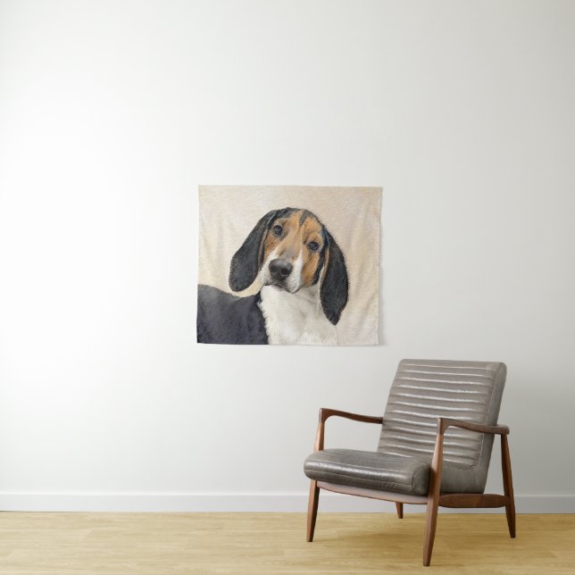 Treeing Walker Coonhound Painting - Original Art Tapestry (In Situ (Horizontal))