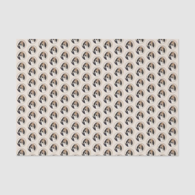 Treeing Walker Coonhound Painting - Original Art Tissue Paper (Front)