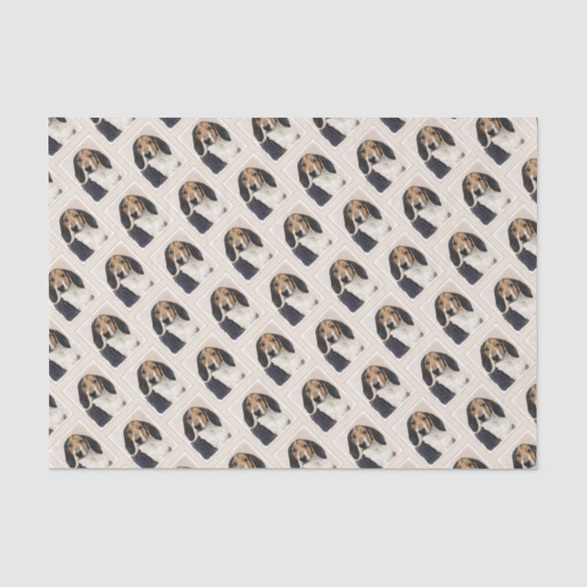 Treeing Walker Coonhound Painting - Original Art Tissue Paper (Front)