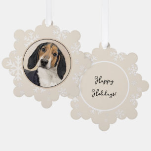 Treeing Walker Coonhound Painting - Original Art Tree Decoration Card