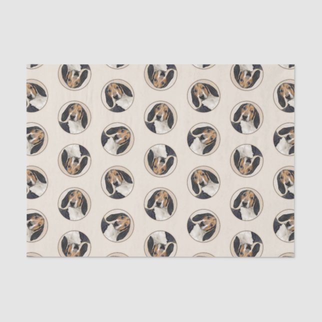 Treeing Walker Coonhound Painting Original Dog Art Tissue Paper (Front)