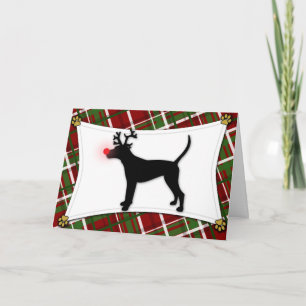 Treeing Walker Coonhound Reindeer Christmas Card