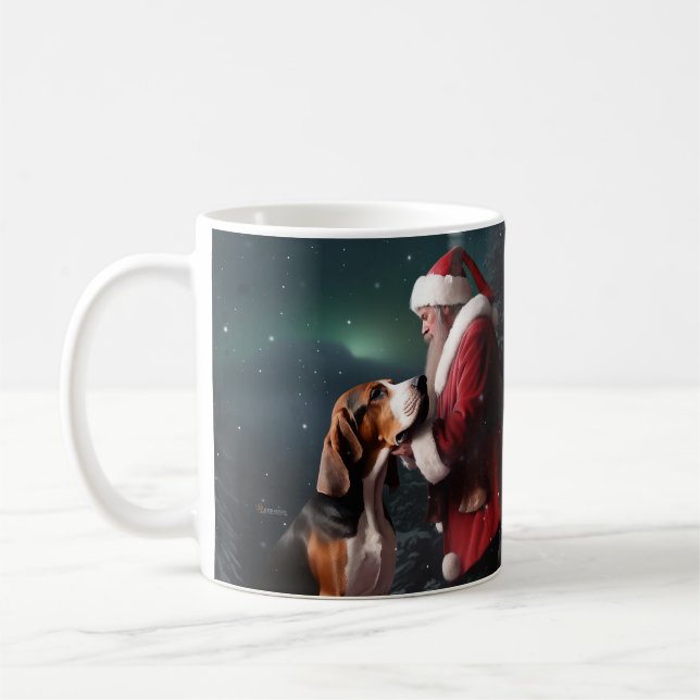 Treeing Walker Coonhound Santa Claus Christmas Coffee Mug (Left)