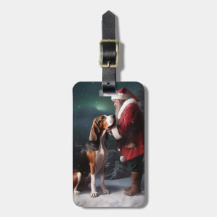 Treeing Walker Coonhound Santa Claus Christmas Luggage Tag