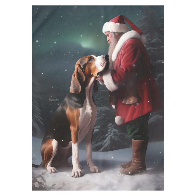 Treeing Walker Coonhound Santa Claus Christmas Tablecloth (Front)