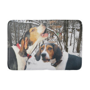 Treeing Walker Coonhound Snowy Woods Bath Mat