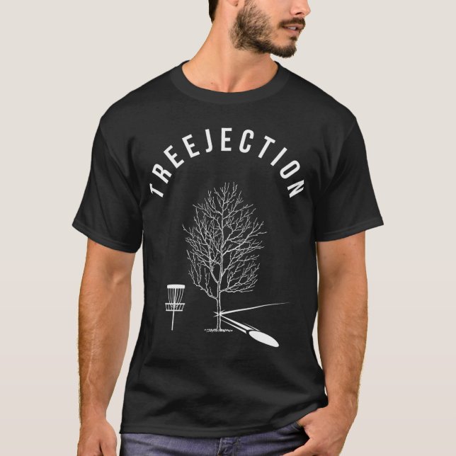 Treejection Disc Golf Funny Sports Gift T-Shirt (Front)