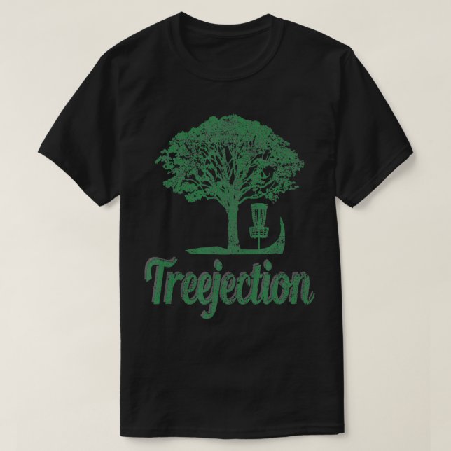 Treejection Funny Disc Golf Distressed  T-Shirt (Design Front)