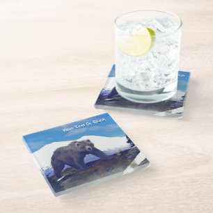 Treeline Grizzly Glass Coaster