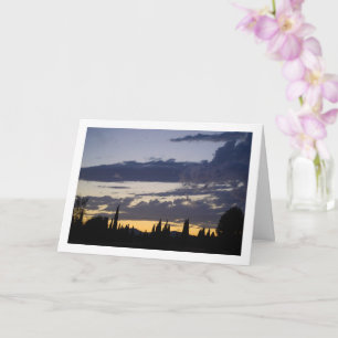 Treeline Silhouette at Night Landscape Card