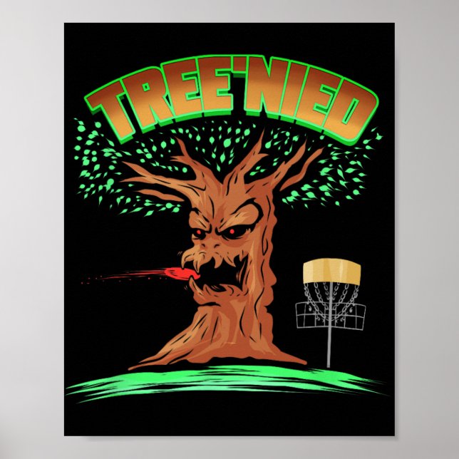 Treenied - Funny Treejection Disc Golf Design And  Poster (Front)