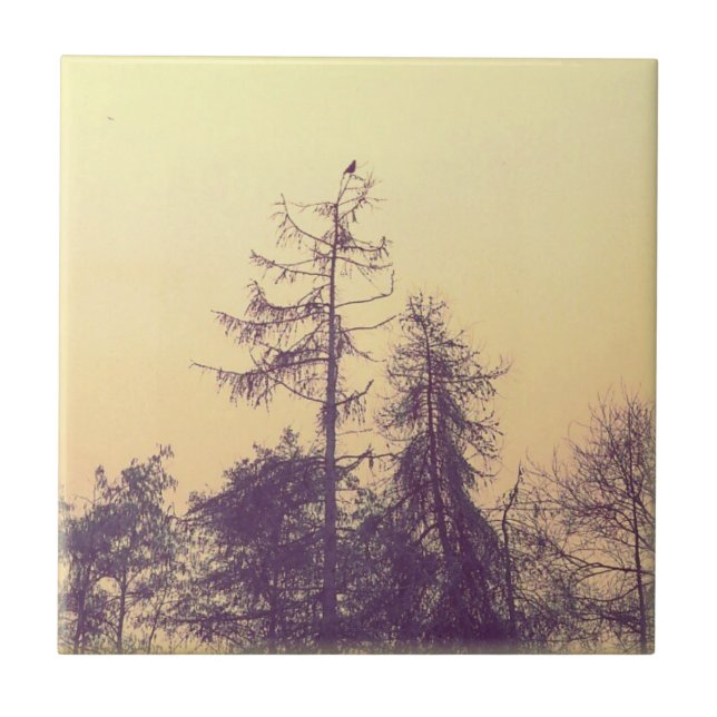 Trees and a Bird Tile (Front)
