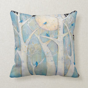 Trees and Birds Throw Pillows