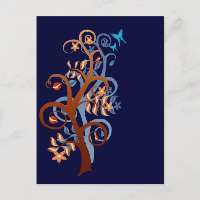 Trees and Butterflies Postcard (Front)