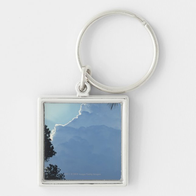 Trees and clouds key ring (Front)