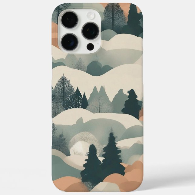 Trees and Mountains Boho Abstract Design Case-Mate iPhone Case (Back)