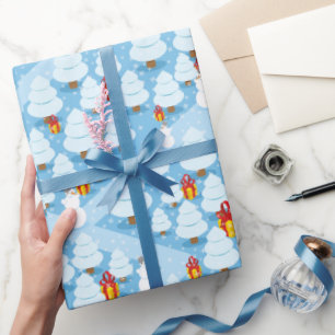 Trees and Presents Pattern Christmas WrappingPaper