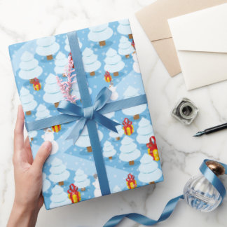 Trees and Presents Pattern Christmas WrappingPaper