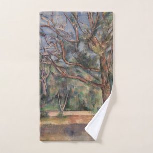 Trees and Road, Post Impressionist Landscape Hand Towel