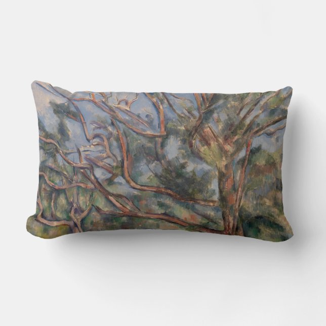 Trees and Road, Post Impressionist Landscape Lumbar Cushion (Front)