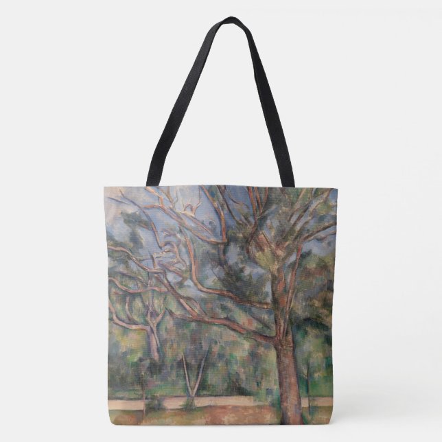 Trees and Road, Post Impressionist Landscape Tote Bag (Front)