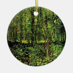 Trees and Undergrowth by Vincent van Gogh Ceramic Tree Decoration