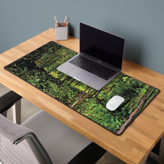 Trees and Undergrowth by Vincent van Gogh Desk Mat (Office 2)