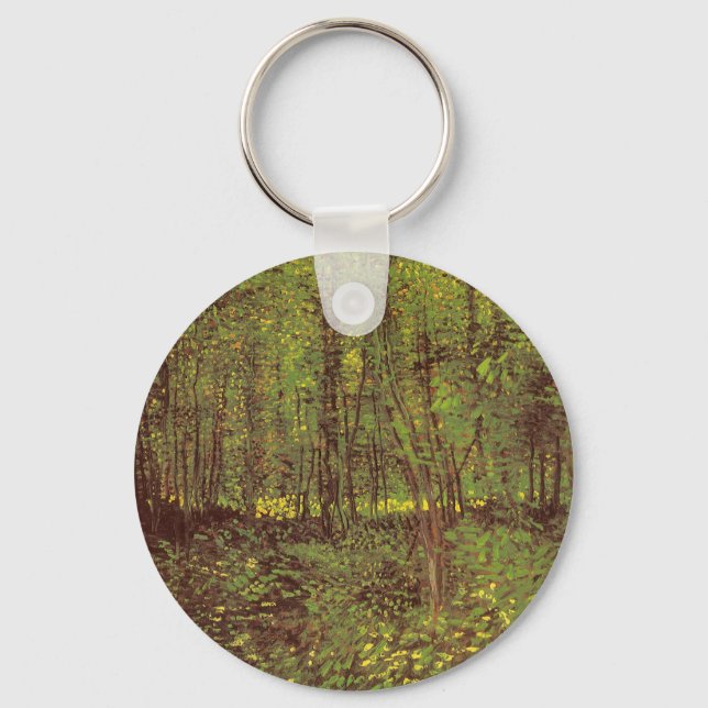 Trees and Undergrowth by Vincent van Gogh Key Ring (Front)