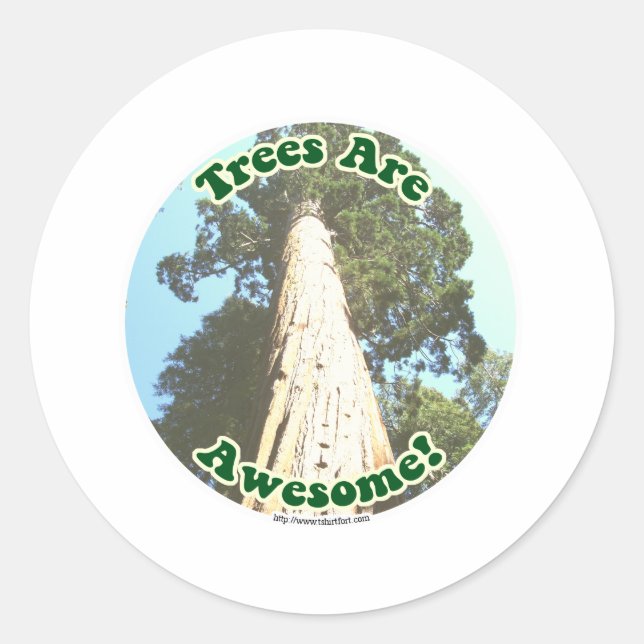 Trees are Awesome! Classic Round Sticker (Front)