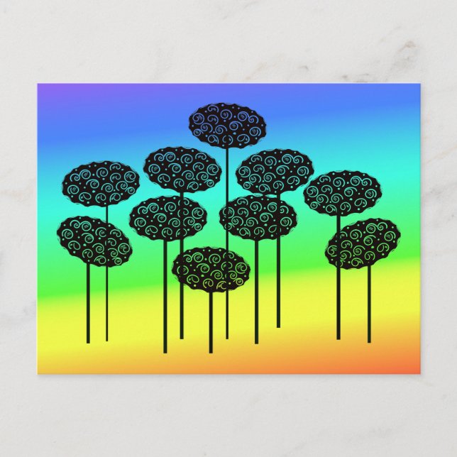 Trees at Rainbow Sky Postcard (Front)