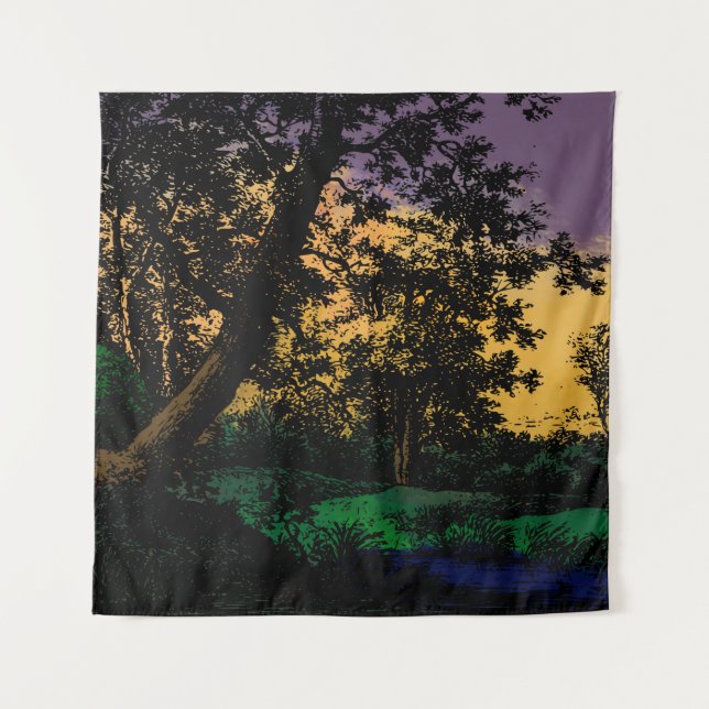 Trees at Sunset Tapestry (Front)