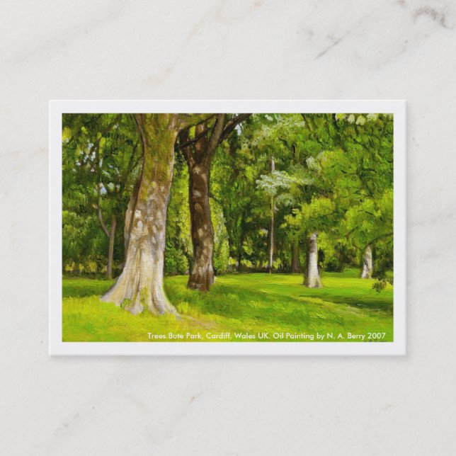 Trees Bute Park, Cardiff. Business Card (Front)