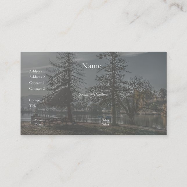 Trees by the Lake Business Card (Front)