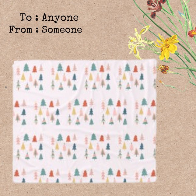  Trees Christmas Forest Modern Advent Fleece Blanket (Creator Uploaded)